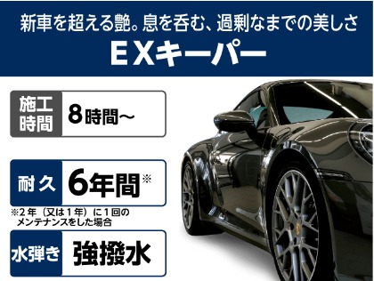独SONAX社と共同開発したコーティングで、驚異的な厚みを持つ被膜が「過剰なほどの艶と水ハジキを生み出します」