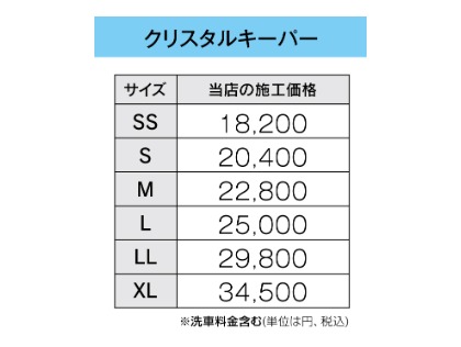 クリスタルキーパー価格表