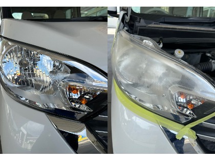 くすんだヘッドライトもこんなにキレイになります！