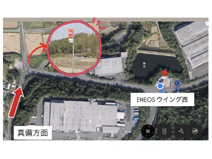 真備方面からお越しの方は、道路右手のこの看板を目印に！