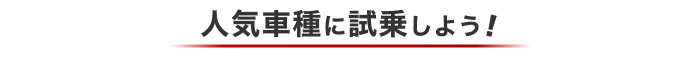 人気車種に試乗しよう！