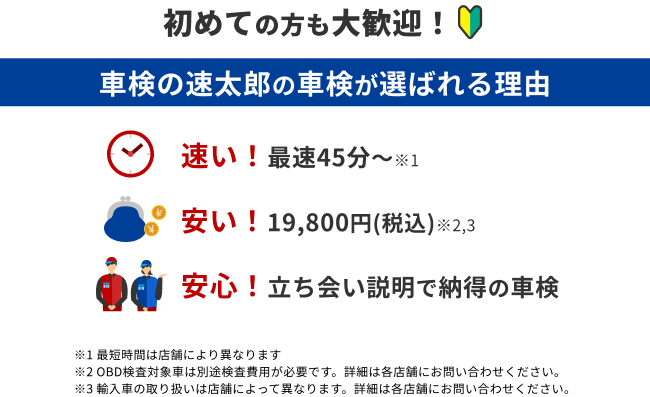 車検の速太郎が選ばれる理由